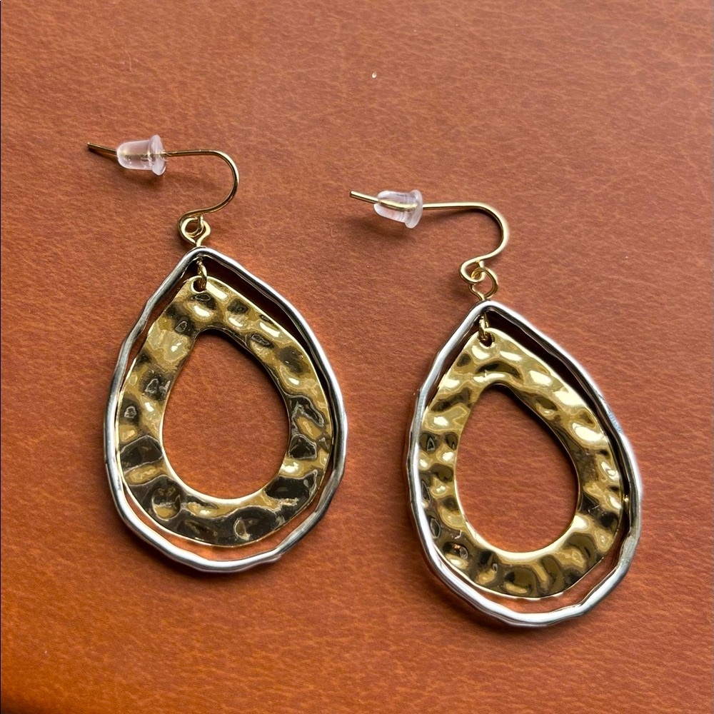 Boho Hammered Drop Earrings